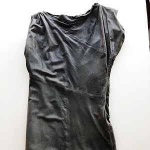 Muubaa Sedona Suede Dress in Metallic Grey